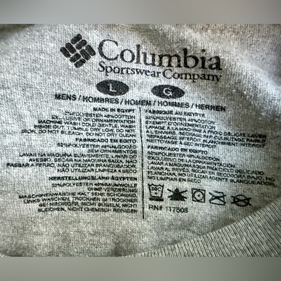 Columbia Men’s Gray Long Sleeve Logo Shirt Large Cotton Blend Stretch - Picture 6 of 9